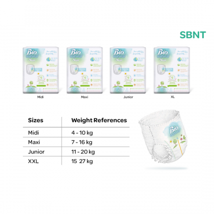 SBNT Sleepy BIO Natural Baby Training Pants Diaper (Pull Up) - Midi28 | Maxi24 | Junior 20 | XL16