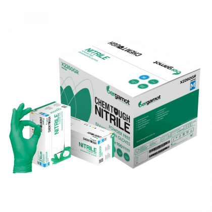 [Carton] X2260GR ChemTough Nitrile Powder Free Gloves 10 Boxes